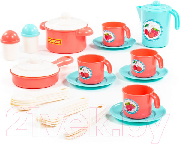 Изображение товара Набор игрушечной посуды Полесье Настенька / 7993 (на 4 персоны)