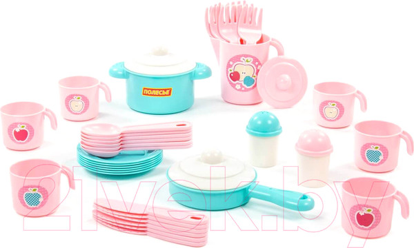 Изображение товара Набор игрушечной посуды Полесье Настенька / 79961 (на 6 персон)