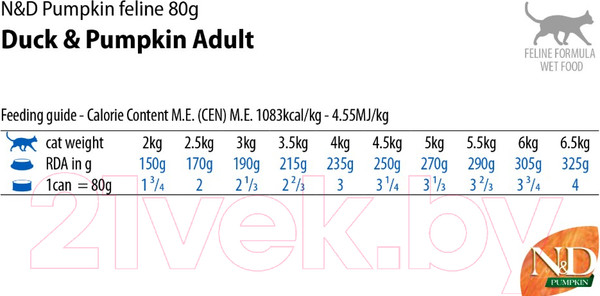 Изображение товара Влажный корм для кошек Farmina N&D Grain Free Duck & Pumpkin (80г)