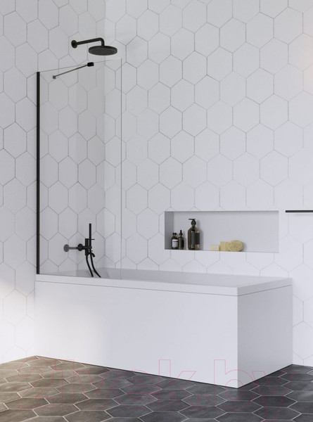 Изображение товара Стеклянная шторка для ванны Radaway Idea Black PNJ II 60 / 10001060-54-01