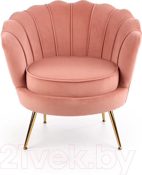 Изображение товара Кресло мягкое Halmar Amorinito (светло-розовый/золото)