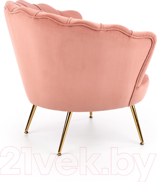 Изображение товара Кресло мягкое Halmar Amorinito (светло-розовый/золото)