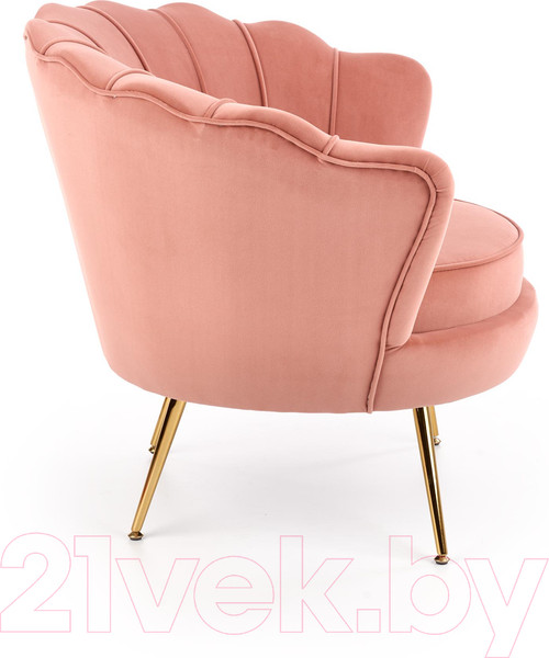 Изображение товара Кресло мягкое Halmar Amorinito (светло-розовый/золото)
