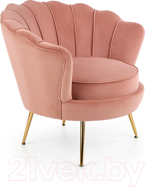 Изображение товара Кресло мягкое Halmar Amorinito (светло-розовый/золото)
