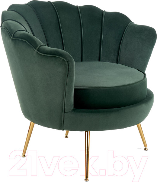 Изображение товара Кресло мягкое Halmar Amorinito (темно-зеленый/золото)