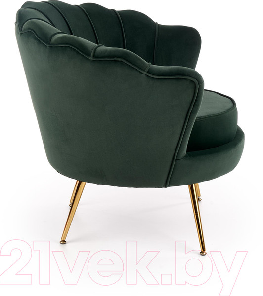 Изображение товара Кресло мягкое Halmar Amorinito (темно-зеленый/золото)