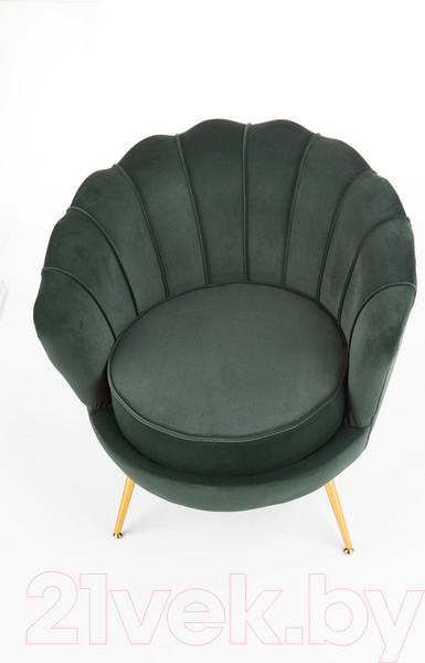 Изображение товара Кресло мягкое Halmar Amorinito (темно-зеленый/золото)