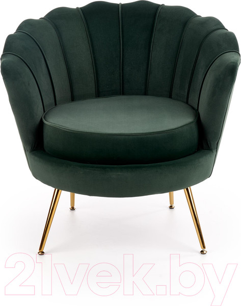 Изображение товара Кресло мягкое Halmar Amorinito (темно-зеленый/золото)