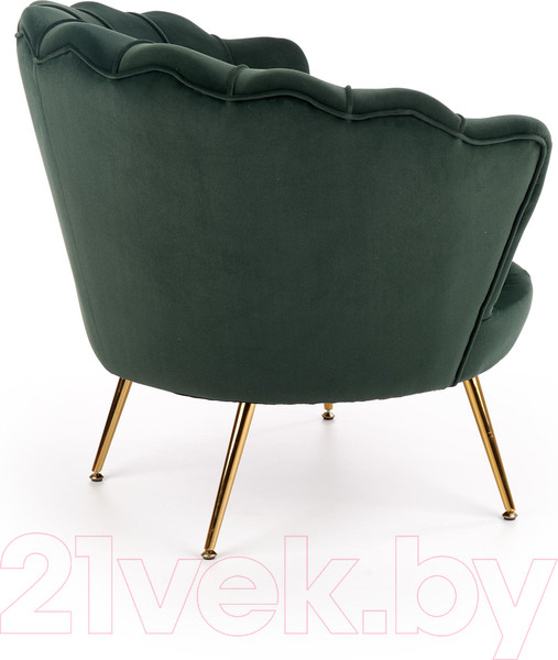 Изображение товара Кресло мягкое Halmar Amorinito (темно-зеленый/золото)