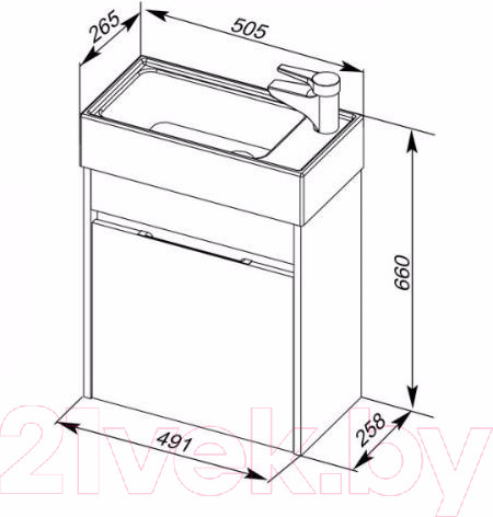 Изображение товара Тумба под умывальник Aquanet Лидс 50 / 182744