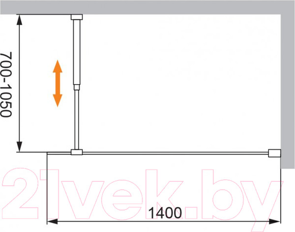Изображение товара Душевая стенка Cezares LIBERTA-L-1-140-C-Cr