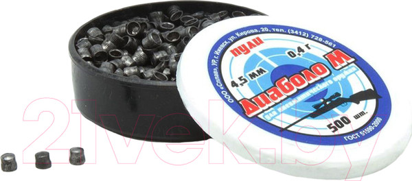 Изображение товара Пульки для пневматики СПЛАВ Диаболо M 0.40г (4.5мм, 500шт)