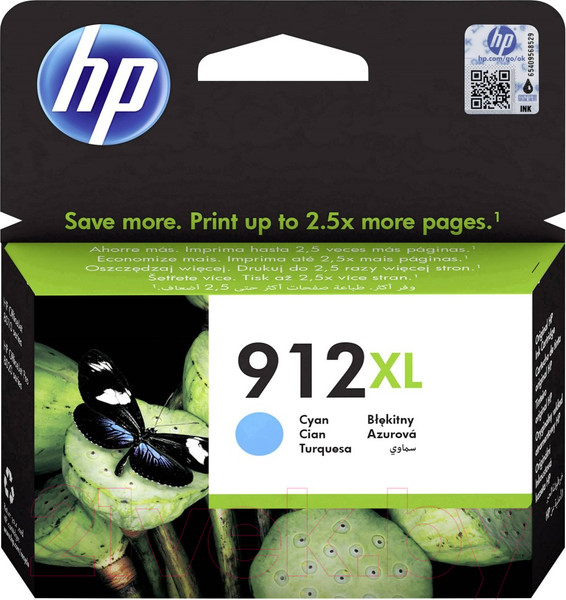 Изображение товара Картридж HP 912XL High Yield Cyan (3YL81AE)