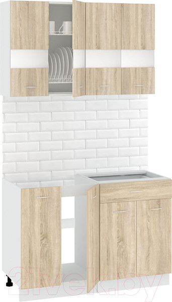 Изображение товара Кухонный гарнитур Кортекс-мебель Корнелия Экстра 1.2м без столешницы (дуб сонома)