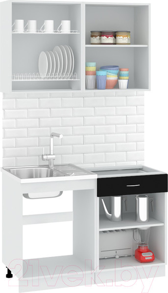 Изображение товара Кухонный гарнитур Кортекс-мебель Корнелия Экстра 1.2м без столешницы (дуб сонома)