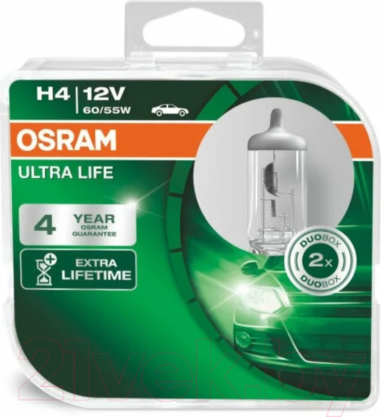 Изображение товара Комплект автомобильных ламп Osram H4 64193ULT-HCB (2шт)