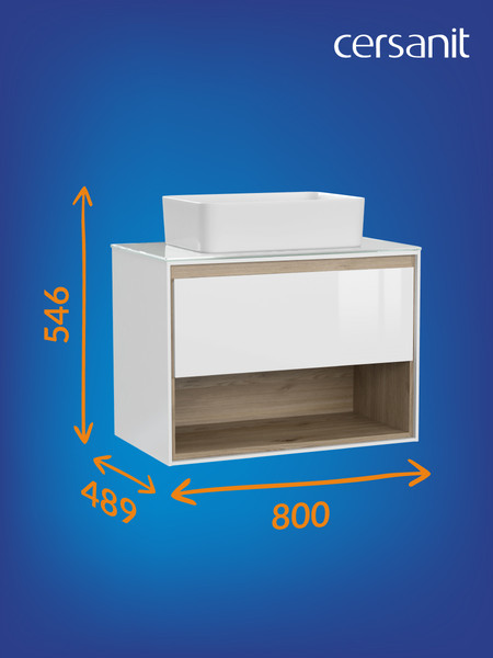 Изображение товара Тумба под умывальник Cersanit Louna 80 / SP-SZ-LOU80-BL/Wh