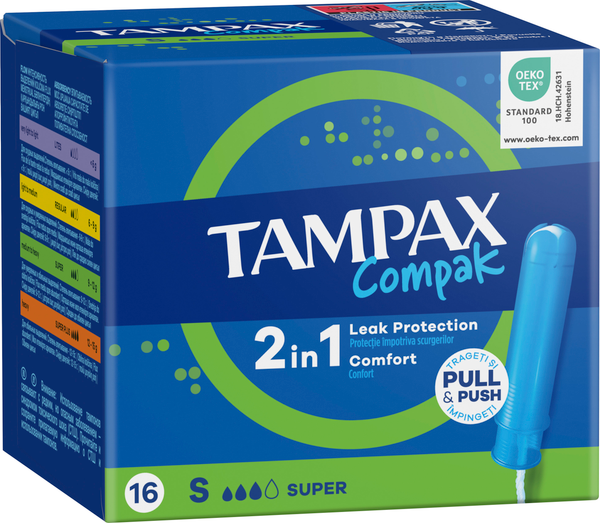 Изображение товара Тампоны гигиенические Tampax Compak Super Duo (16шт)