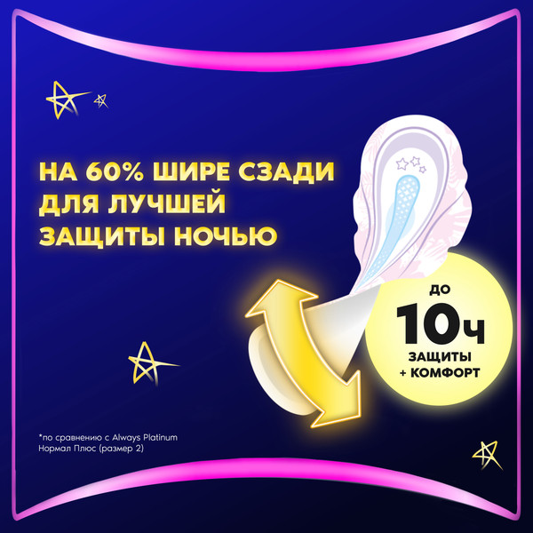 Изображение товара Прокладки гигиенические Always Ultra Platinum Secure Night Duo (10шт, ароматизированные)