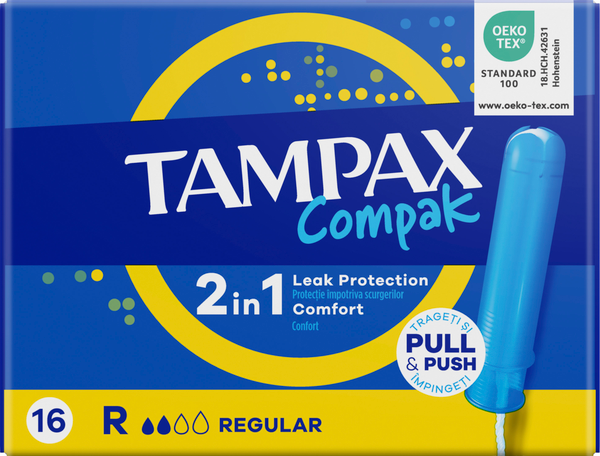 Изображение товара Тампоны гигиенические Tampax Compak Regular Duo (16шт)