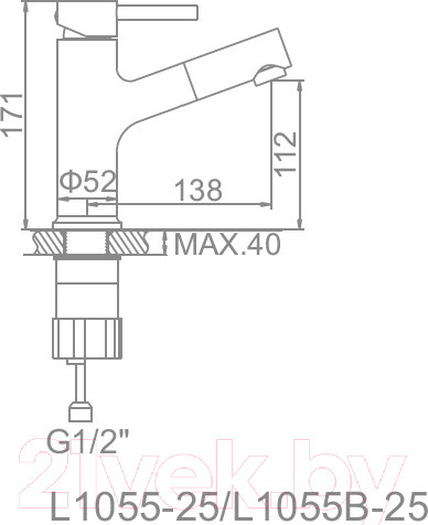 Изображение товара Смеситель Ledeme L1055B-25