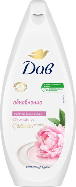 Изображение товара Гель для душа Dove Сливочная ваниль и пион (250мл)