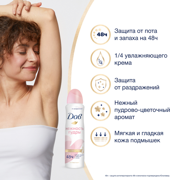 Изображение товара Антиперспирант-спрей Dove Нежность пудры (150мл)