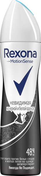 Изображение товара Антиперспирант-спрей Rexona Невидимая на черном и белом (150мл)