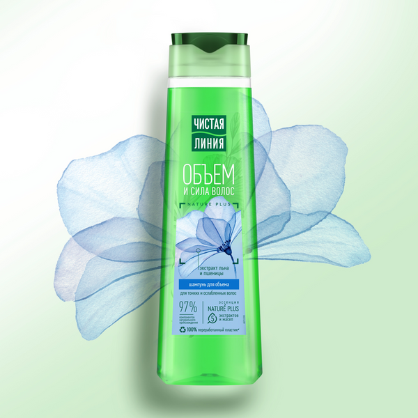 Изображение товара Шампунь для волос Чистая Линия Объём и сила с экстрактом ростков пшеницы (400мл)