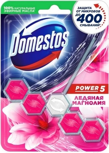 Изображение товара Чистящее средство для унитаза Domestos Power 5. Ледяная магнолия (55г)