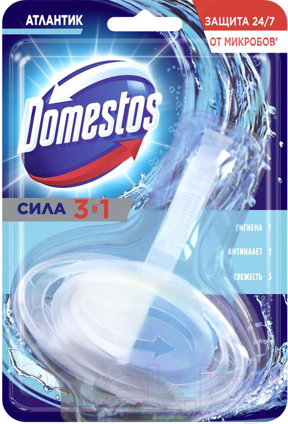 Изображение товара Чистящее средство для унитаза Domestos Атлантик 3 в 1 (40г)