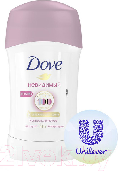 Изображение товара Антиперспирант-стик Dove Невидимый. Нежность лепестков (40мл)