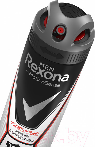 Изображение товара Антиперспирант-спрей Rexona Men Антибактериальный невидимый на черном и белом (150мл)