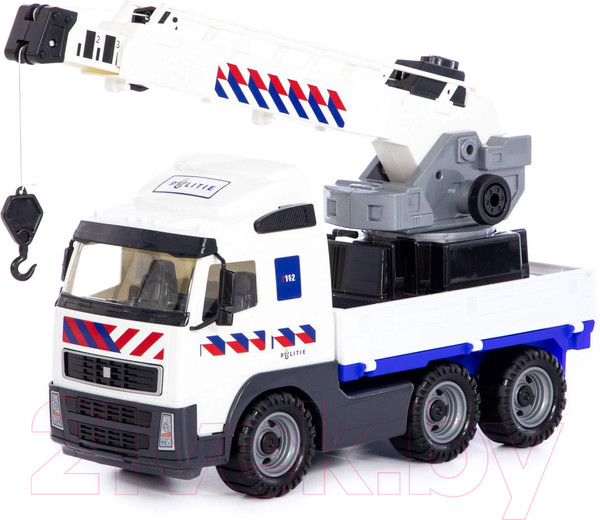 Изображение товара Кран игрушечный Полесье Полицейский с поворотной платформой / 77318