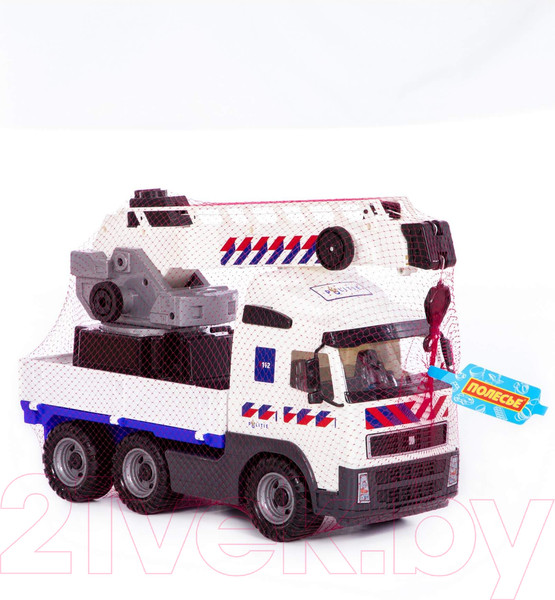 Изображение товара Кран игрушечный Полесье Полицейский с поворотной платформой / 77318