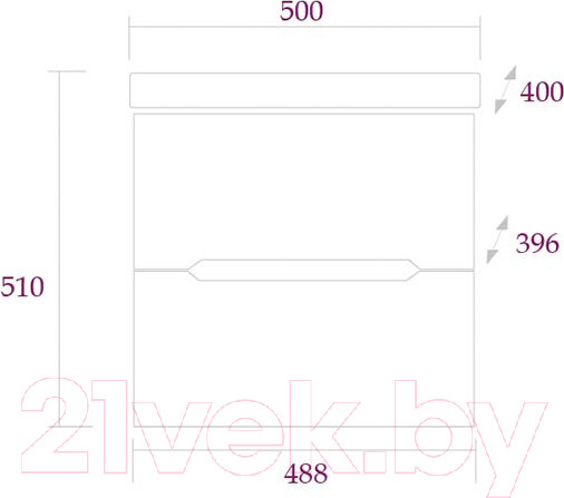 Изображение товара Тумба под умывальник Onika Айленд 50.13 (105021)