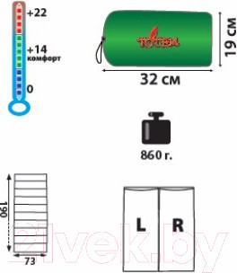 Изображение товара Спальный мешок Totem Woodcock / TTS-001