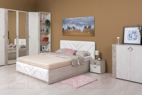 Изображение товара Прикроватная тумба Mobi Амели 13.78 (шелковый камень К349 RT/бетон чикаго беж LS 00 953)