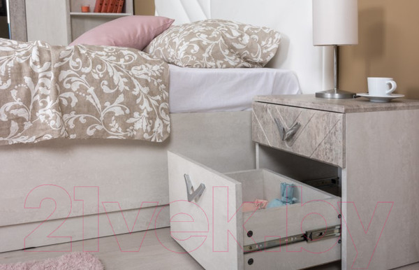 Изображение товара Прикроватная тумба Mobi Амели 13.78 (шелковый камень К349 RT/бетон чикаго беж LS 00 953)