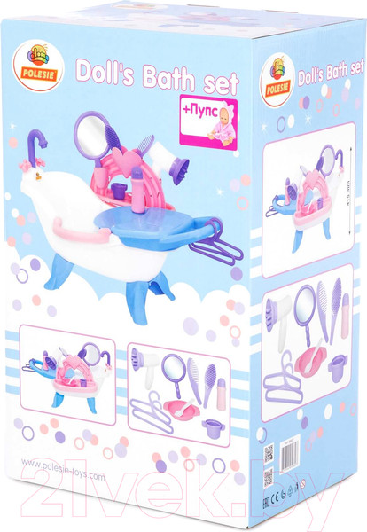 Изображение товара Пупс с аксессуарами Полесье Набор для купания кукол №2 / 83432