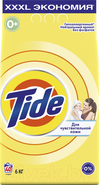 Изображение товара Стиральный порошок Tide Для чувствительной кожи (6кг, Автомат)