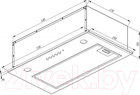 Изображение товара Вытяжка скрытая Akpo Micra 60 WK-7 (черный)