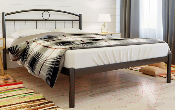 Изображение товара Односпальная кровать Князев Мебель Люмия ЛЯ.90.200.Ч (черный муар)