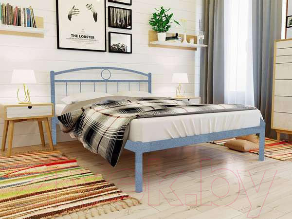 Изображение товара Полуторная кровать Князев Мебель Люмия ЛЯ.120.200.С (серый муар)