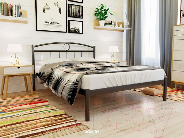 Изображение товара Односпальная кровать Князев Мебель Люмия ЛЯ.90.200.К (коричневый муар)