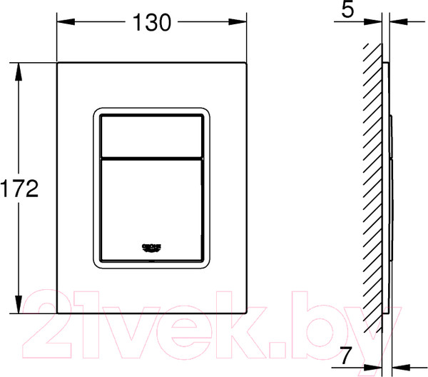 Изображение товара Кнопка для инсталляции GROHE Skate Cosmopolitan 37535000