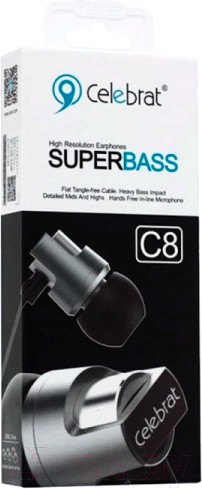 Изображение товара Наушники-гарнитура Celebrat C8 (серый)