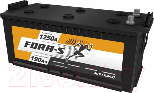 Изображение товара Автомобильный аккумулятор Fora-S Рус 4 клемма конус (190 А/ч)