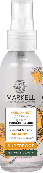 Изображение товара Спрей для лица Markell Superfood Aqua-мист дыня и папайя (100мл)