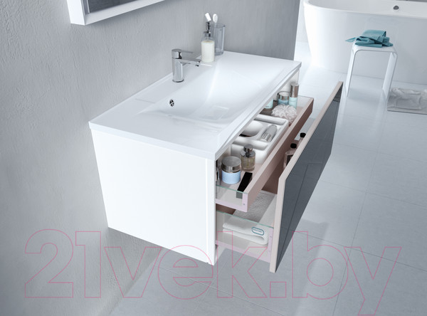 Изображение товара Тумба под умывальник 1Марка Seattle 90П / У72809 (черный камень)